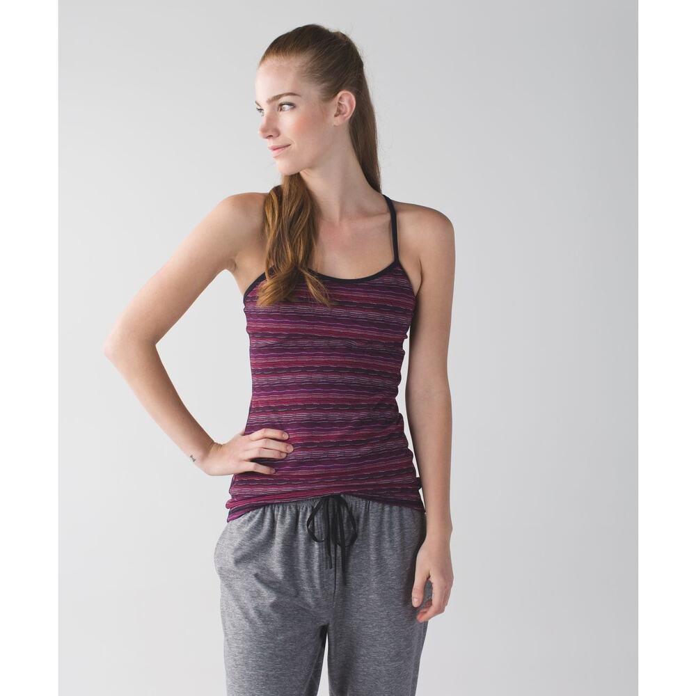 Lululemon Power Y Tank in Space Dye Twist Regal Plum Alarming Women's Size 6